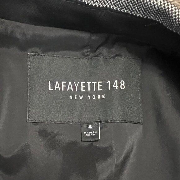 Lafayette 148 New York Virgin Wool One-Button Blazer Gray Size 4 - Picture 3 of 7